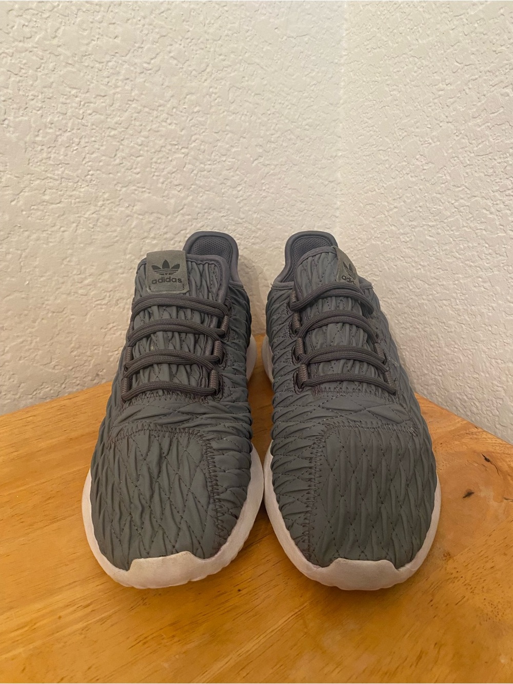 adidas tubular Men’s Dark Gray Textured Knit Sneakers